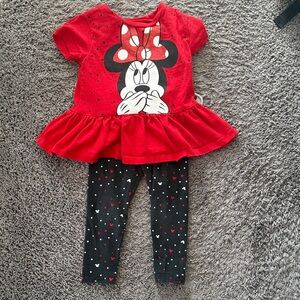 Disney Red and Black Minnie Mouse Kids Matching Set